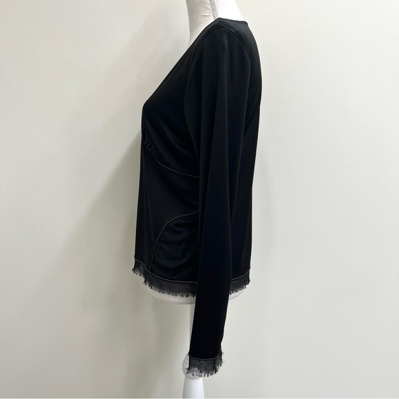 Vintage Y2K Liz Claiborne Womens Top Black Long Sleeve Witchy Fairy Grunge Goth - Picture 7 of 10